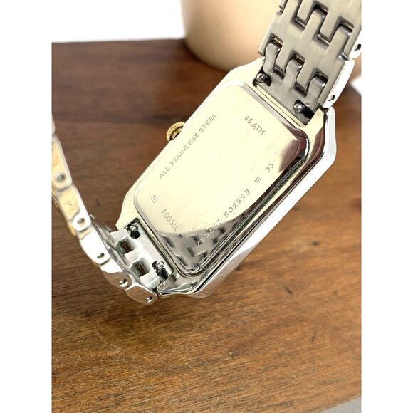 Fossil Women's Watch ES5305 Raquel Quartz Tank Two Tone Stainless Steel 26mm - Picture 6 of 13